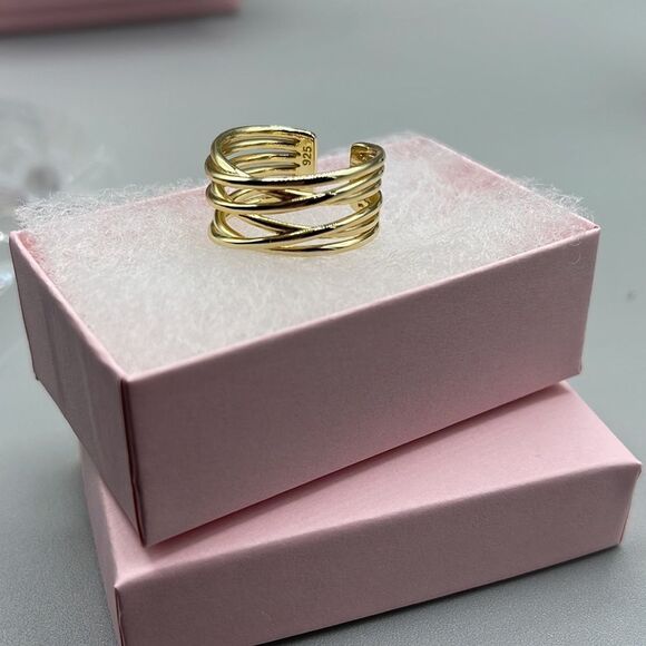 14K Vermeil sterling wrap around size 8 ring - Picture 4 of 10